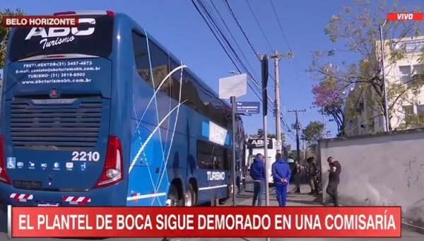 Futbolistas de Boca amanecen en comisaría de Belo Horizonte