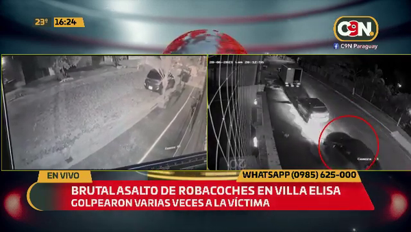 Brutal asalto de robacoches en Villa Elisa. - C9N