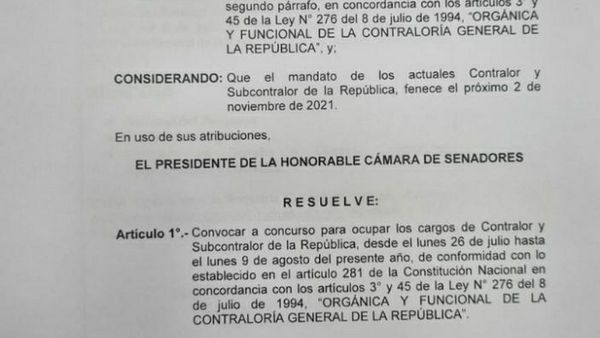 El Senado convoca a llenar cargos en la Contraloría  y la Defensoría