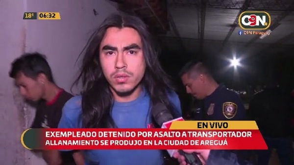 Exempleado detenido por asalto a transportador - C9N
