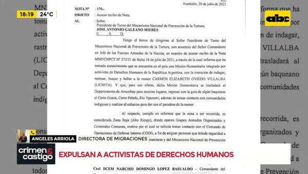 Expulsarán a activistas de derechos humanos - Crimen y castigo - ABC Color