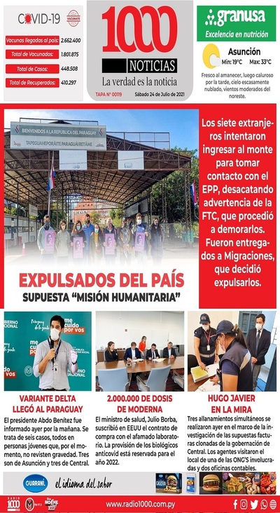 Portadas de este sábado 24 de julio de 2021