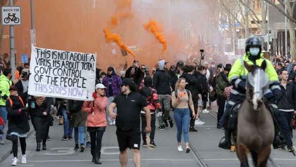 Manifestaciones contra el confinamiento en Australia