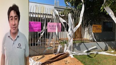 SEUDOS SINTIERRAS ESCRACHARON A ASISTENTE FISCAL POR PARTICIPAR DE DESALOJO EN TAVAPY