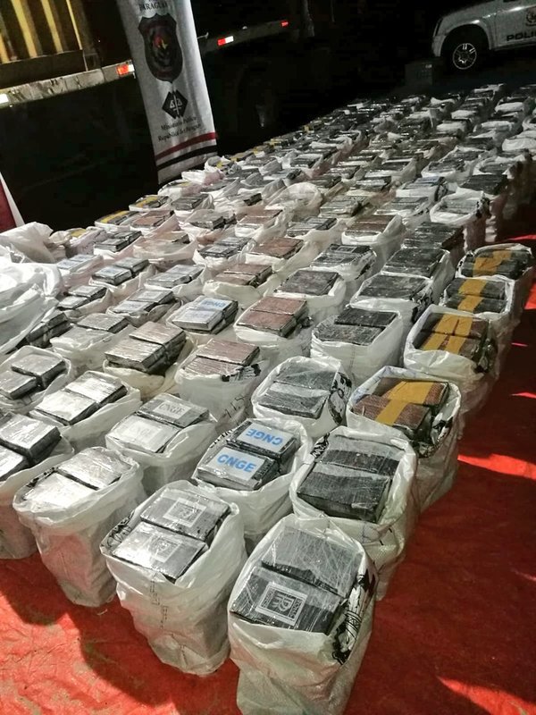 Incautaron más de tres toneladas de cocaína en Fernando de la Mora