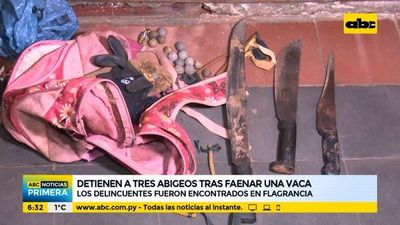 Detienen a tres abigeos tras faenar una vaca en Itá - ABC Noticias - ABC Color