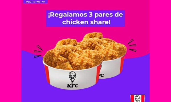 ¡Participá por 3 pares de chicken share de KFC para vos y un amigo!
