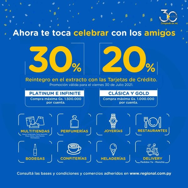 Beneficios para disfrutar en julio con Banco Regional | Ñanduti