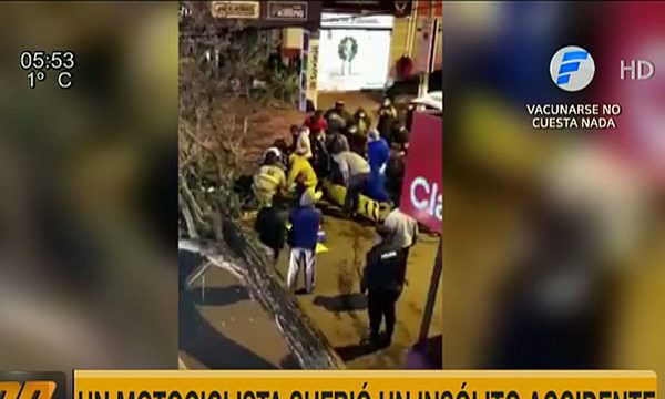 Enorme árbol cae sobre motociclista que iba pasando en Itauguá | Telefuturo