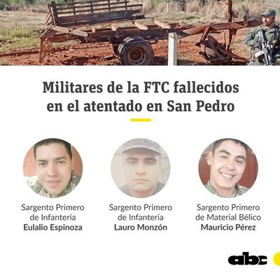 Confirman identidades de tres militares asesinados en presunto ataque de EPP - Nacionales - ABC Color