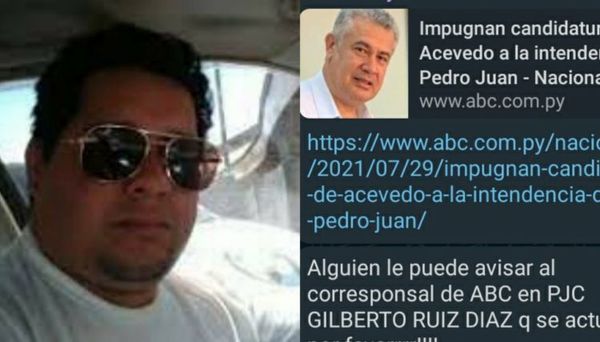 Piden a corresponsal de ABC color que se actualice en sus noticias en Pedro Juan Caballero