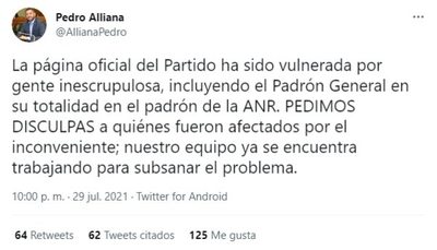 Alliana culpa a “gente inescrupulosa” y experto informático refuta: “Nos están tomando por estúpidos” - Nacionales - ABC Color