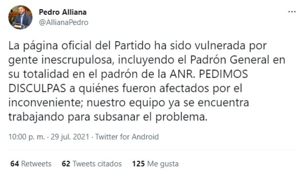 Alliana culpa a “gente inescrupulosa” y experto informático refuta: “Nos están tomando por estúpidos” - Nacionales - ABC Color