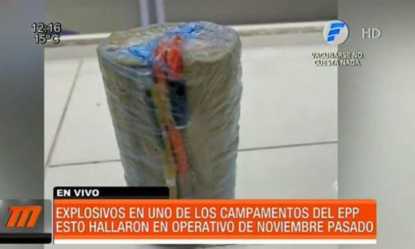 Explosivos hallados en uno de los campamentos del grupo armado | Telefuturo