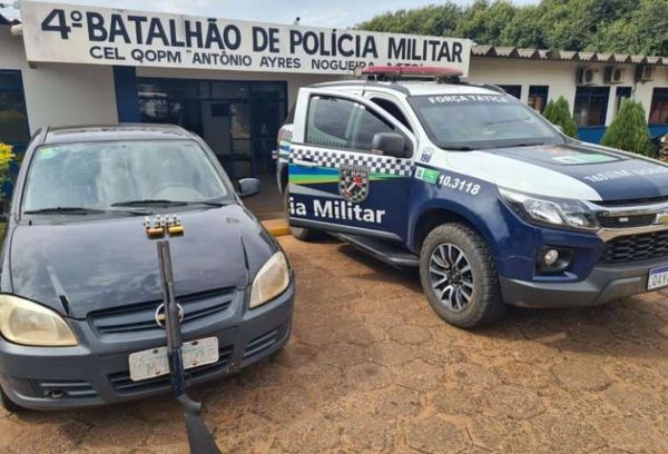 PM arresta a hombre con vehículo adulterado y escopeta calibre 12 en Ponta Porá