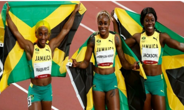 Jamaiquinas vuelan: Podio lleno, récord olímpico y marca de leyenda en 100 metros razos
