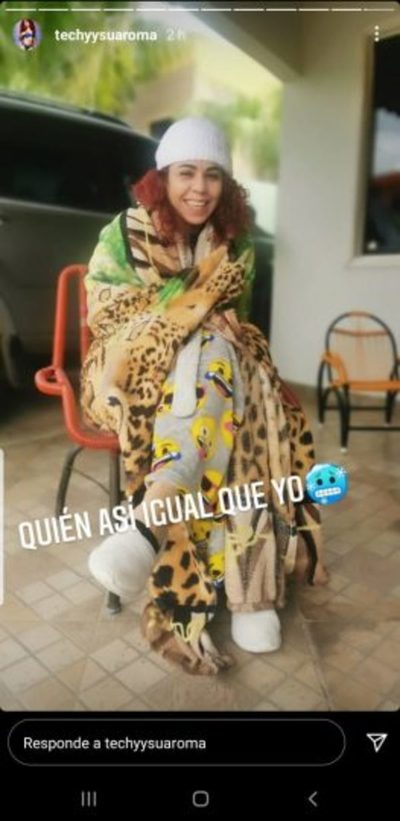 El imperdible look de Techy para enfrentar al frío - Teleshow