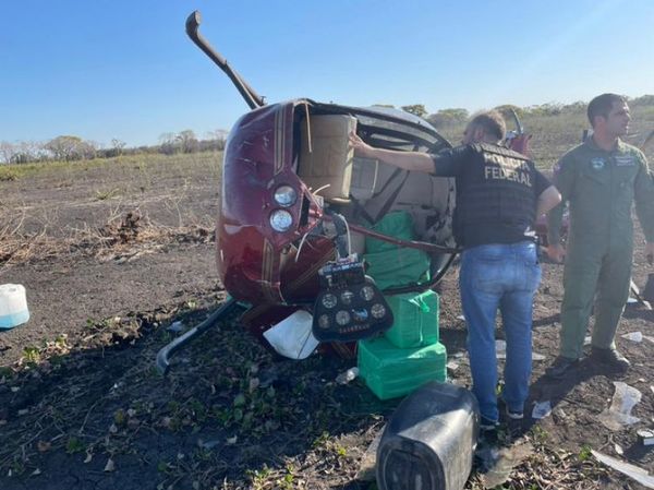 Helicóptero que transportaba 300 kg de cocaína se estrella en una finca del Pantanal