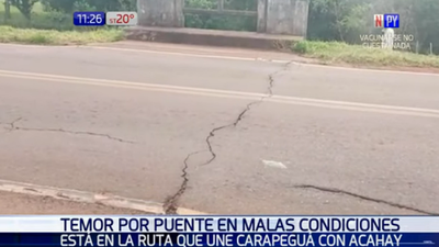Pobladores temen por grietas en puente que une Carapeguá con Acahay