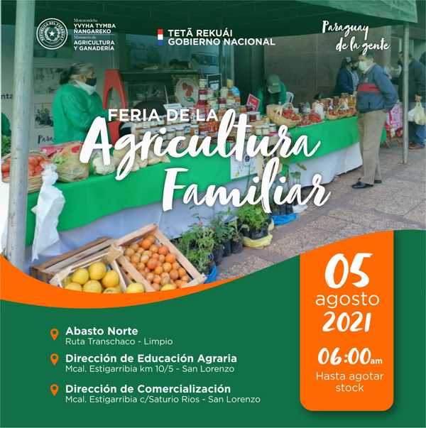 Feria de la Agricultura Familiar Campesina se realizará este jueves en San Lorenzo y Limpio | .::Agencia IP::.