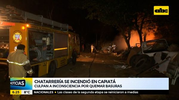 Chatarrería se incendió en Capiatá y culpan a inconsciencia de vecinos - ABC Noticias - ABC Color