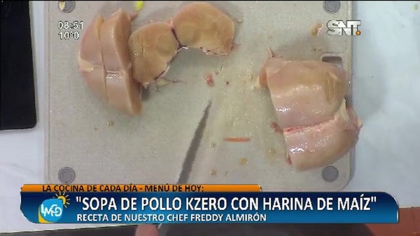 Cocina LMCD: Sopa de pollo Kzero con harina de maíz - SNT
