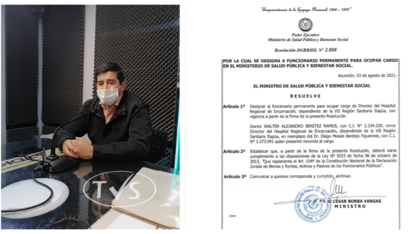 OFICIALMENTE WALTER BENÍTEZ ES EL DIRECTOR DEL HRE
