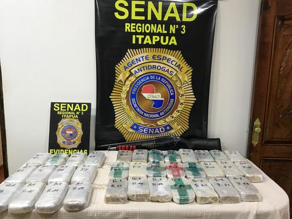 INCAUTAN 35 KILOS DE COCAÍNA EN B° SAN PEDRO DE ENCARNACIÓN