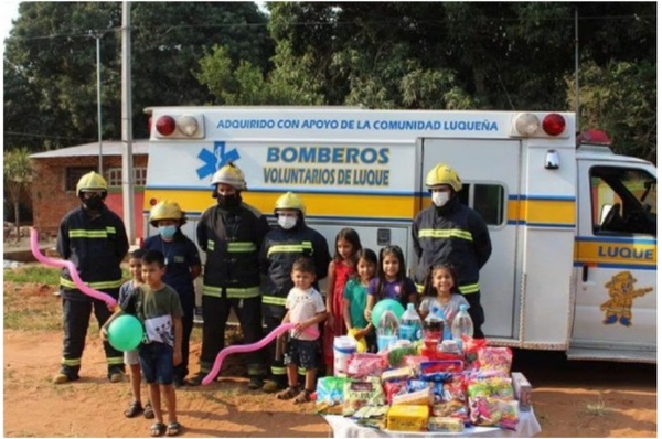 Bomberos de Luque apelan a la colaboración de la ciudadanía para agasajo por el día del niño