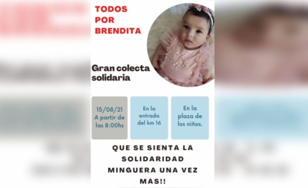 Todos por Brendita: Organizan colecta para costear cirugía
