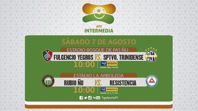 Dos juegos en la continuidad de la fecha 22 de Intermedia