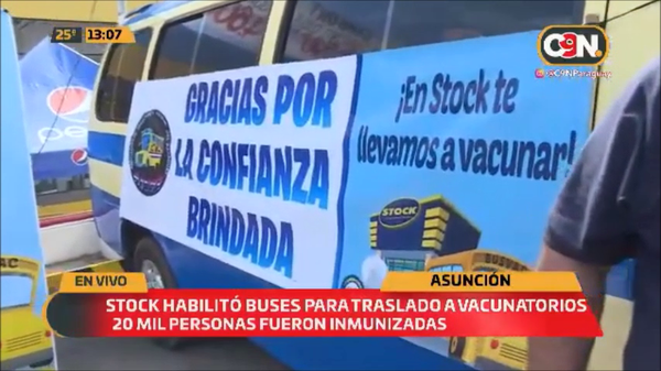 Stock habilitó buses para traslado a vacunatorios - C9N