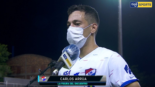 Carlos Arrua, la figura del partido ante Libertad