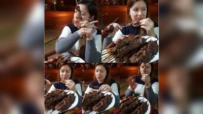 Comió asaditos por G. 130 mil y fue viral