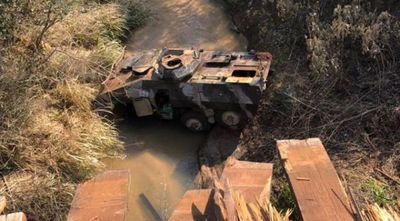 Camión blindado de la FTC volcó en San Pedro tras aparente desperfecto mecánico