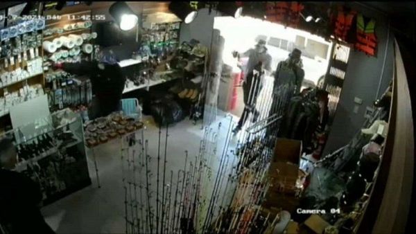 Delincuentes llevan armas cortas y largas de un local