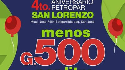 San Lorenzo: bajan G. 500'i el combustible por aniversario