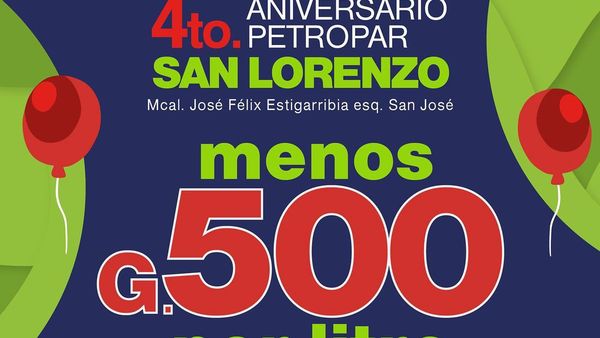 San Lorenzo: bajan G. 500'i el combustible por aniversario
