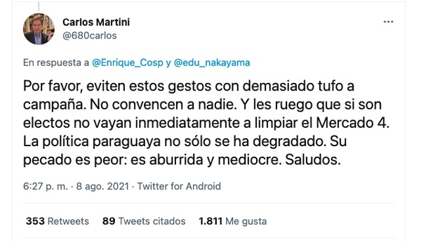 Fuerte cruce entre Carlos Martini y divulgador de historia paraguaya - El Trueno