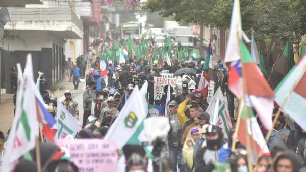 Campesinos marchan contra el cajoneo de proyectos en MAG