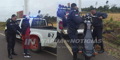 RECUPERAN MOTOCICLETA HURTADA EN FLEITAS CUE SAN PEDRO DEL PNÁ.
