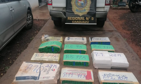 Caaguazú: Incautan aproximadamente 200 kilos de droga