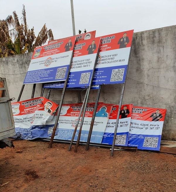 Nuevo intendente de Katueté retiró carteles de obras de la administración anterior - Nacionales - ABC Color