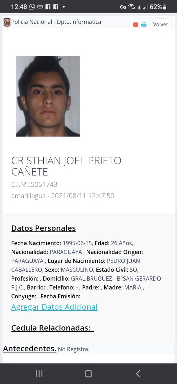 Desaparecen dos jóvenes en Pedro Juan Caballero - Nacionales - ABC Color