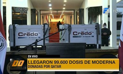 Llegaron 99.600 dosis de Moderna donadas por Qatar | Telefuturo