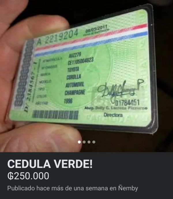 Ofrecían y hacían delivery de cédulas verdes falsas en redes sociales - Nacionales - ABC Color
