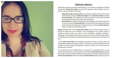ABOGADA DA SU DERECHO A RÉPLICA ANTE ESCRACHE POR SUP APROPIACIÓN DE INMUEBLE
