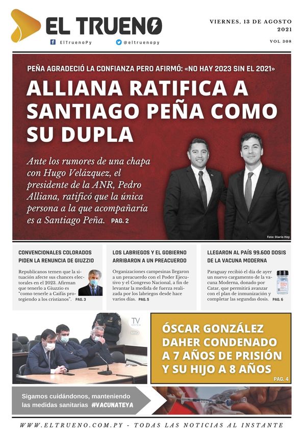 E-paper 13 de agosto 2021 - El Trueno