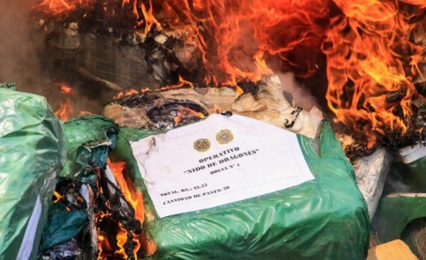 Senad incineró más de una tonelada de drogas incautadas en operativos