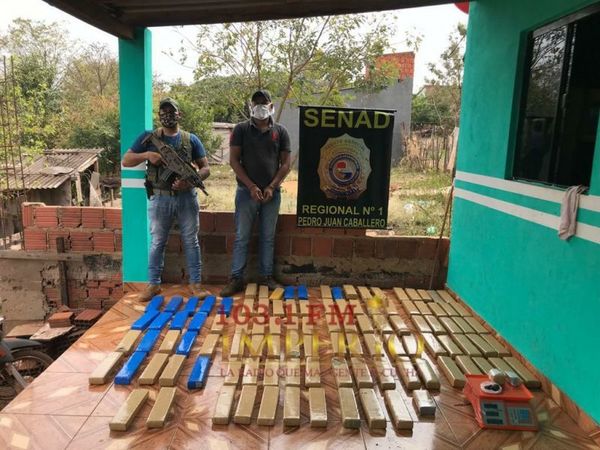 Senad incauta más de 120 kilos de marihuana en Romero Cue y detiene a un hombre